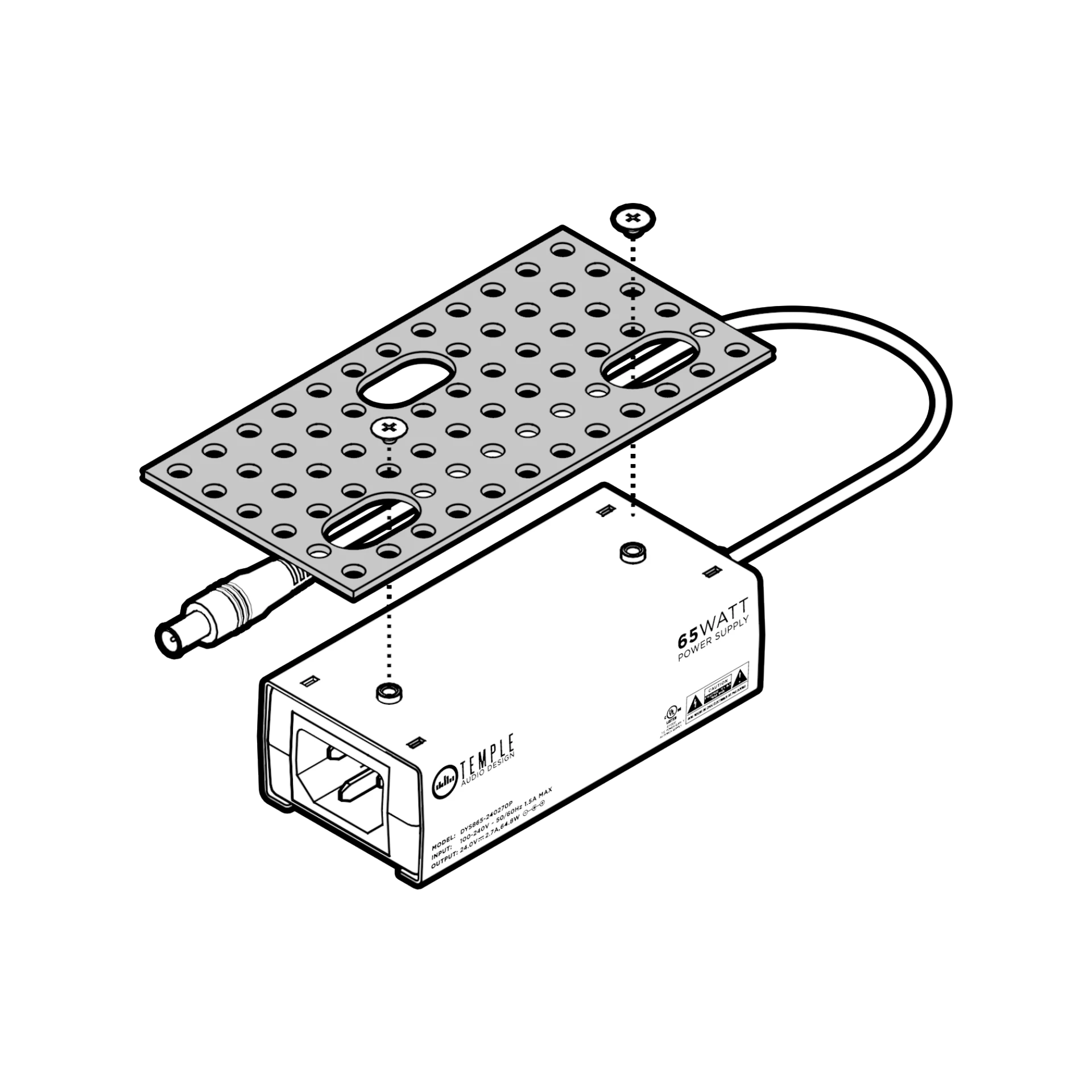 65 Watt Power Supply and Bracket ISO